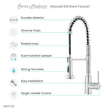 Nouvet Single Handle, Pull-Down Kitchen Faucet in Chrome