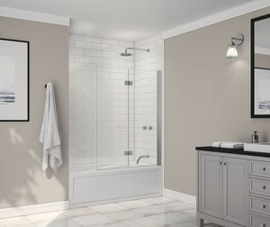 MAAX 138600-900-084-000 Axial Access 42 x 56 in. 6 mm Pivot Tub Screen for Alcove Installation with Clear glass in Chrome