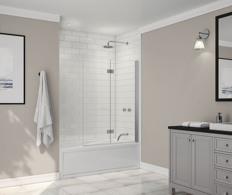 MAAX 138600-900-084-000 Axial Access 42 x 56 in. 6 mm Pivot Tub Screen for Alcove Installation with Clear glass in Chrome