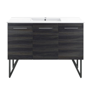 Annecy 48" Freestanding Bathroom Vanity in Black Walnut with Sink Top