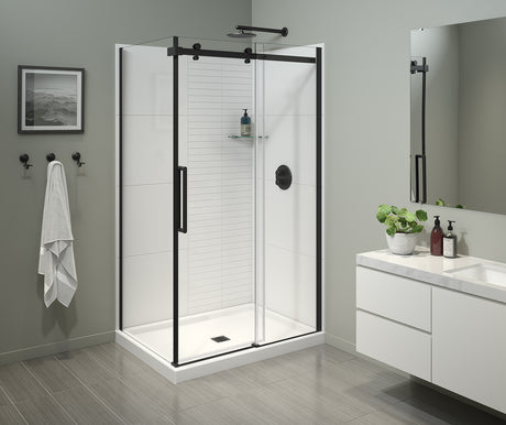 MAAX 134952-900-340-000 Halo Pro 48 x 36 x 78 3/4 in Sliding Shower Door for Corner Installation with Clear glass in Matte Black