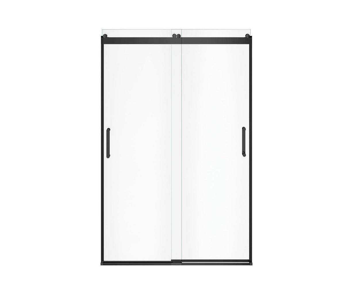 MAAX 136693-900-340-000 Revelation Round 44-47 x 70 ½-73 in. 8mm Bypass Shower Door for Alcove Installation with Clear glass in Matte Black