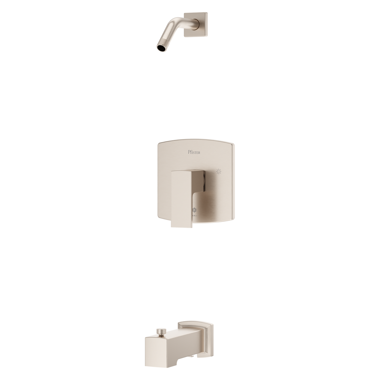 Pfirst Modern Tub/Shower Faucet in Brushed Nickel