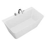 ANZZI FT-AZ114-6773CH VAULT 67 in. Acrylic Flatbottom Freestanding Bathtub in White with Deck Mount Faucet & Hand Sprayer