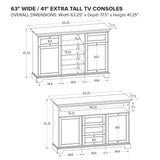 Howard Miller 63" Wide / 41" Extra Tall TV Console XT63C