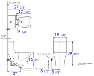 EAGO TB356 DUAL FLUSH ONE PIECE ECO-FRIENDLY HIGH EFFICIENCY LOW FLUSH CERAMIC TOILET