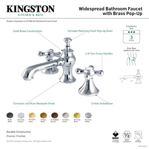 Kingston Brass KC7063AX Vintage 8 in. Widespread Bathroom Faucet, Antique Brass