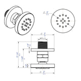 Black Matte 2" Round Adjustable Shower Body Spray