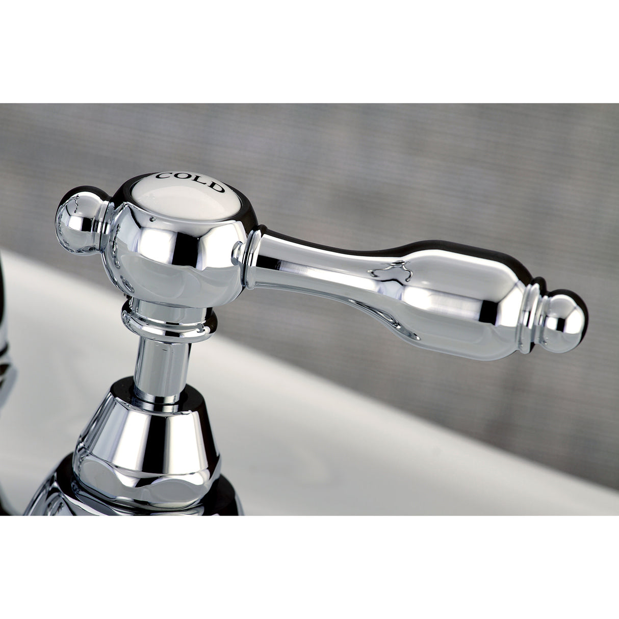 Kingston Brass KS7971TAL Tudor Bridge Bathroom Faucet with Brass Pop-Up, Polished Chrome