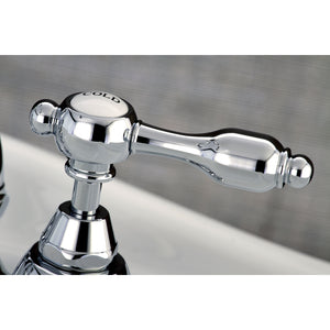 Kingston Brass KS7971TAL Tudor Bridge Bathroom Faucet with Brass Pop-Up, Polished Chrome