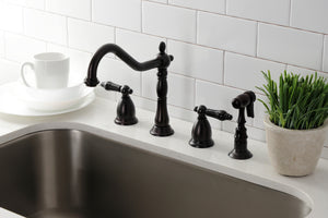 Kingston Brass KS1795PKLBS Widespread Kitchen Faucet, Oil Rubbed Bronze