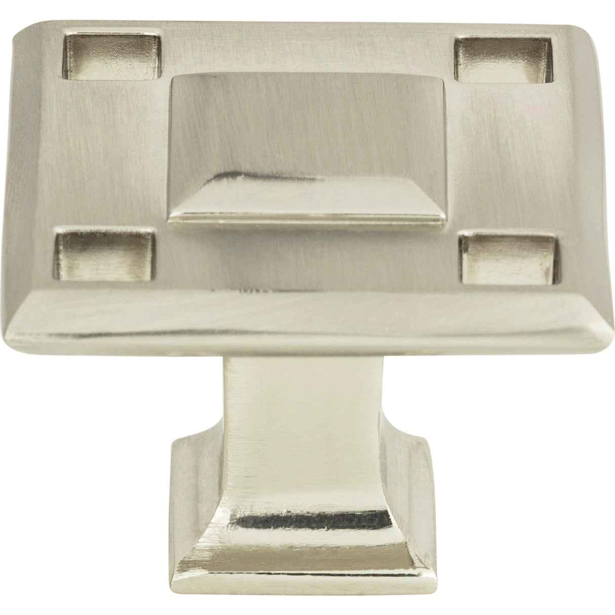 Atlas Homewares Modern Craftsman Square Knob 1 5/16 Inch Brushed Nickel