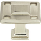Atlas Homewares Modern Craftsman Square Knob 1 5/16 Inch Brushed Nickel