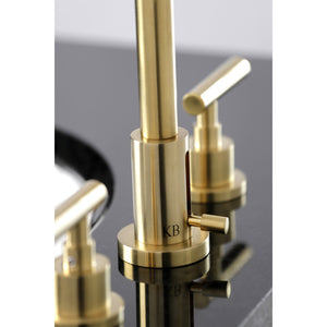 Kingston Brass FSC8933CML Manhattan Widespread Bathroom Faucet with Brass Pop-Up, Brushed Brass