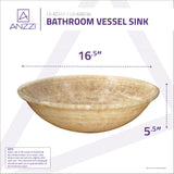 ANZZI LS-AZ8236 Geist Natural Stone Vessel Sink in Cream Jade