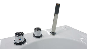 EAGO AM189ETL-L 6 ft Left Drain Acrylic White Whirlpool Bathtub w Fixtures
