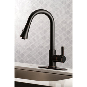 Gourmetier LS8726CTL Continental Single-Handle Pull-Down Kitchen Faucet, Naples Bronze