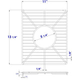 Stainless steel kitchen sink grid for small side of AB3618DB. AB3618ARCH