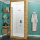 ANZZI SD-AZ051-01BN Lancer 23 in. x 72 in. Semi-Frameless Shower Door with TSUNAMI GUARD in Brushed Nickel