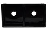 ALFI brand AB3318DB-BG 33 inch Black Reversible Double Fireclay Farmhouse Kitchen Sink