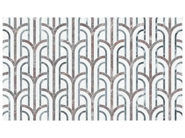 Anatolia Tile Utopio Florence Blush Honed Natural Stone Waterjet Mosaic 5001-0398-0 Florence Blush - premium natural stone mosaic tile from Anatolia Tile, available at PoshHaus showroom in Keene, NH