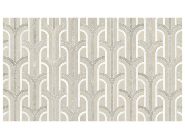 Anatolia Tile Utopio Florence Clay Honed Natural Stone Waterjet Mosaic 5001-0400-0 Florence Clay - premium natural stone mosaic tile from Anatolia Tile, available at PoshHaus showroom in Keene, NH