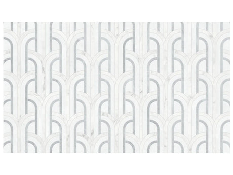 Anatolia Tile Utopio Florence Dove Honed Natural Stone Waterjet Mosaic 5001-0396-0 Florence Dove - premium natural stone mosaic tile from Anatolia Tile, available at PoshHaus showroom in Keene, NH