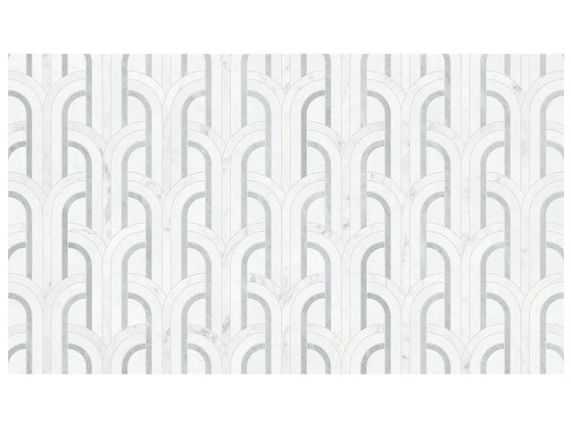 Anatolia Tile Utopio Florence Dove Honed Natural Stone Waterjet Mosaic 5001-0396-0 Florence Dove - premium natural stone mosaic tile from Anatolia Tile, available at PoshHaus showroom in Keene, NH