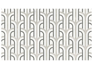 Utopio Florence Mist Polished W/ Honed Accents Natural Stone Waterjet Mosaic