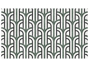 Anatolia Tile Utopio Florence Pine Polished W/ Honed Accents Natural Stone Waterjet Mosaic 5001-0399-0 Florence Pine - premium natural stone mosaic tile from Anatolia Tile, available at PoshHaus showroom in Keene, NH