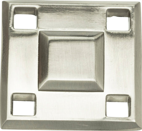 Atlas Homewares Modern Craftsman Square Knob 1 5/16 Inch Brushed Nickel