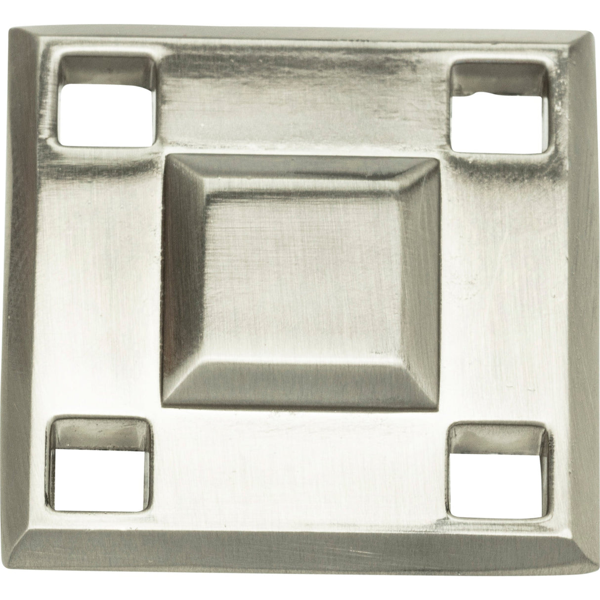 Atlas Homewares Modern Craftsman Square Knob 1 5/16 Inch Brushed Nickel