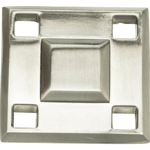 Atlas Homewares Modern Craftsman Square Knob 1 5/16 Inch Brushed Nickel