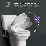 ANZZI TL-MBSRN201WH Troy Series Non-Electric Bidet Seat for Toilets in White with Dual Nozzle, Built-In Side Lever and Soft Close
