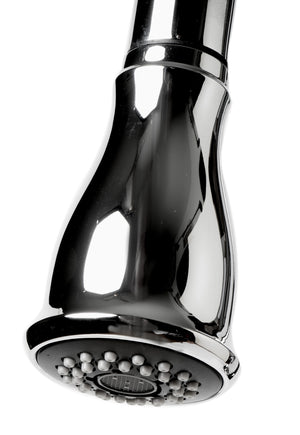 Polished Chrome Traditional Gooseneck Pull Down Kitchen Faucet