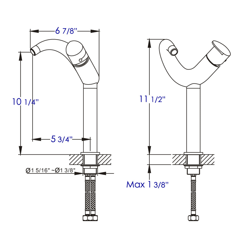 Black Matte Tall Wave Single Lever Bathroom Faucet