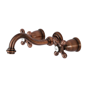 Kingston Brass KS312AXAC Vintage 2-Handle Wall Mount Bathroom Faucet, Antique Copper