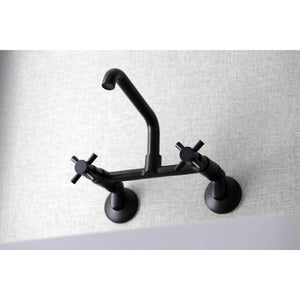 Kingston Brass KS423MB Concord Two-Handle Wall-Mount Kitchen Faucet, Matte Black
