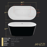 ANZZI FT-AZ098BK Chand 67 in. Acrylic Flatbottom Freestanding Bathtub in Black