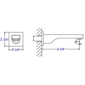 ALFI brand AB9201-BN Brushed Nickel Wallmounted Tub Filler Bathroom Spout