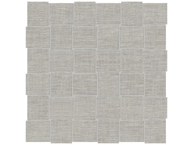 Anatolia Tile 2X2 Basketweave Belgian Linen Fog Porcelain Mosaics. 1 Sheet = .96 Sq. Ft. 4501-0028-1 (69-568) Fog Basketweave 2x2 - premium natural stone mosaic tile from Anatolia Tile, available at PoshHaus showroom in Keene, NH