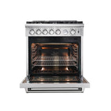 Forno 3-Piece Appliance Package - 30-Inch Gas Range, Pro-Style Refrigerator, and Dishwasher in Stainless Steel