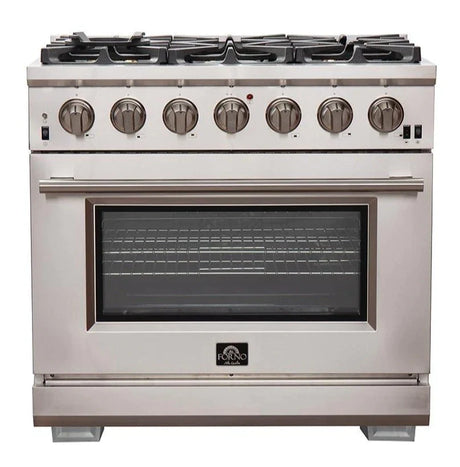 Forno 2-Piece Appliance Package - 36-Inch Gas Range and 60-Inch Built-In Refrigerator in Stainless Steel