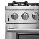 Forno 5-Piece Pro Appliance Package - 36-Inch Dual Fuel Range, Refrigerator with Water Dispenser, Wall Mount Hood, Microwave Oven, & 3-Rack Dishwasher in Stainless Steel