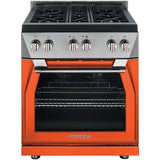 Forza 30-Inch 5.2 cu. ft. Stainless Steel Pro-Style Gas Range in Ardente Orange (FR304GN-O)