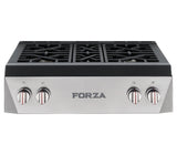 Forza 30-Inch Professional Rangetop in Stainless Steel (FRT304GN)