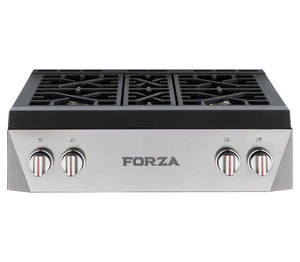 Forza 30-Inch Professional Rangetop in Stainless Steel (FRT304GN)