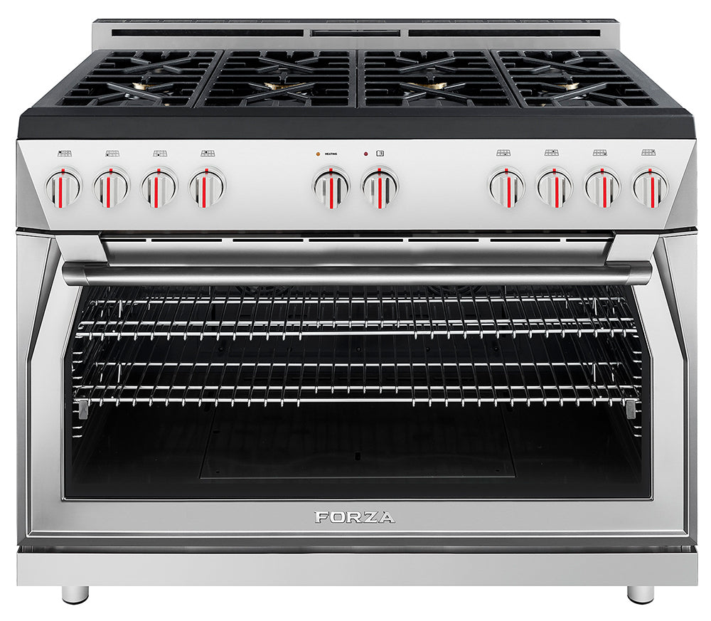 Forza 48-Inch 7.8 cu. ft. Stainless Steel Pro-Style Gas Range in Valoroso White (FR488GN-W)