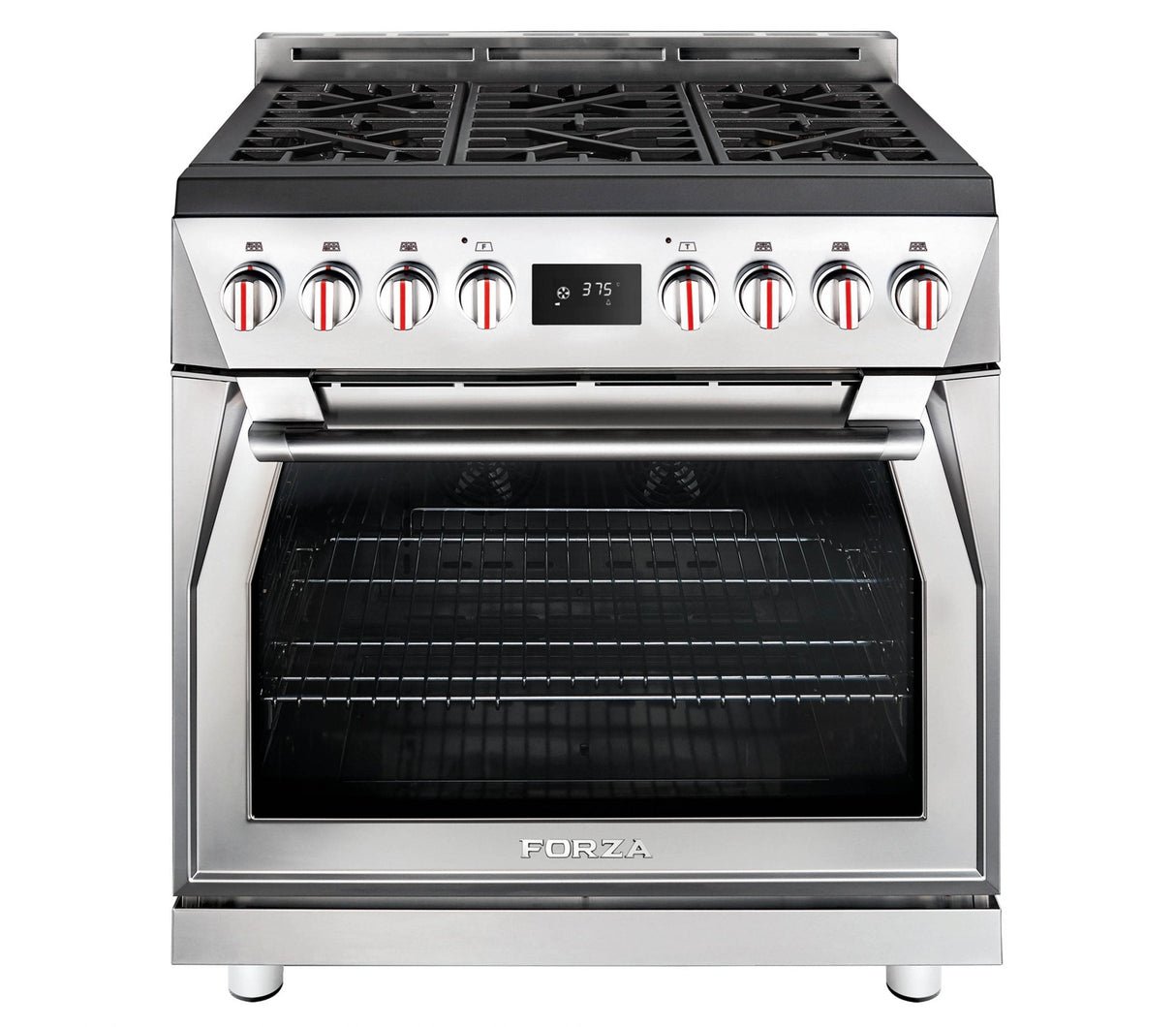 Forza 3-Piece Appliance Package - 36-Inch Dual Fuel Range, 11-Inch Pro-Style Under Cabinet Range Hood, & 24-Inch Dishwasher in Stainless Steel