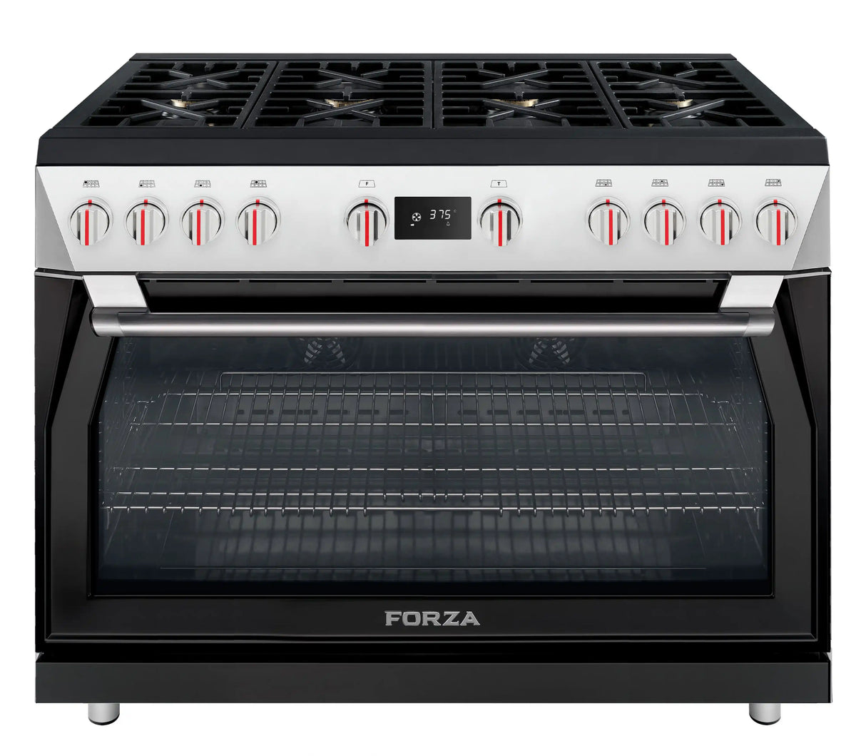 Forza 48-Inch Professional Dual Fuel Range in Audace Black (FR488DF-K)